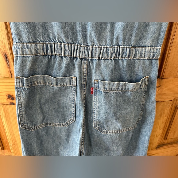 LEVI’S Jumpsuit/ Utility Overalls Wide Leg, Blue Jean Denim- Anthropologie - Picture 10 of 14